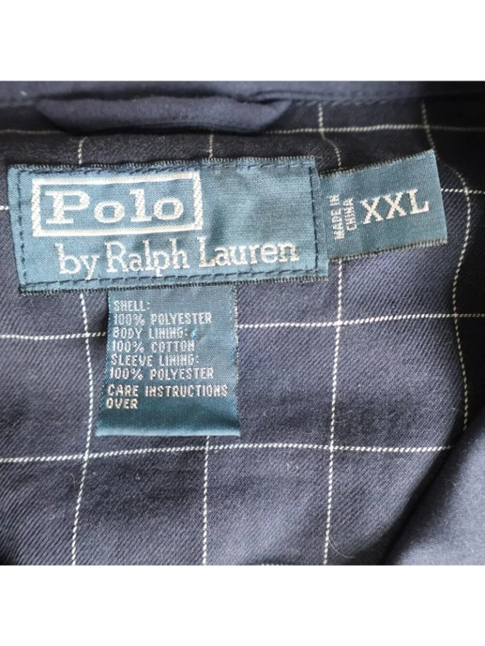 Polo Ralph Lauren Jacket 2XL Blue Full Zip Bi Swing Vintage